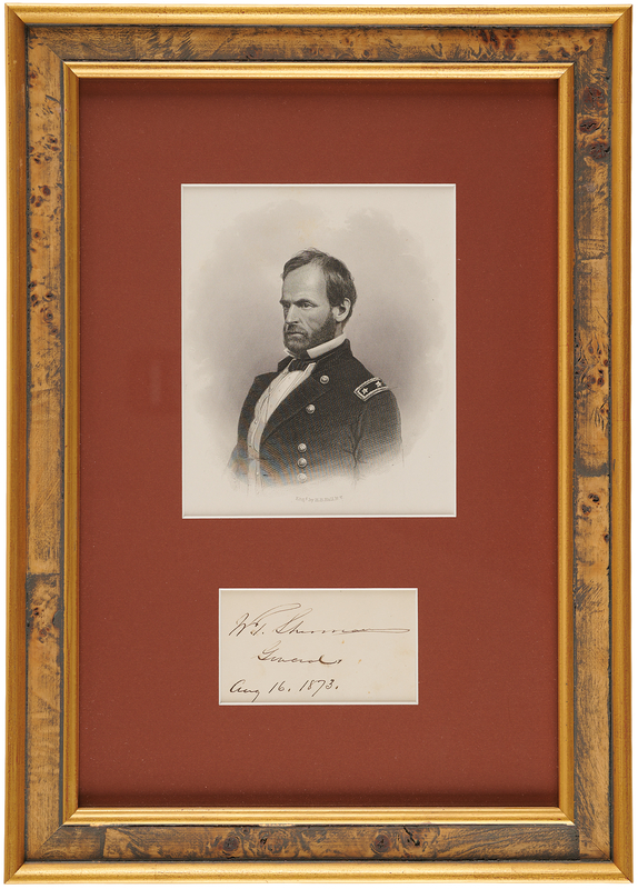 Lot 388 William T. Sherman Signature