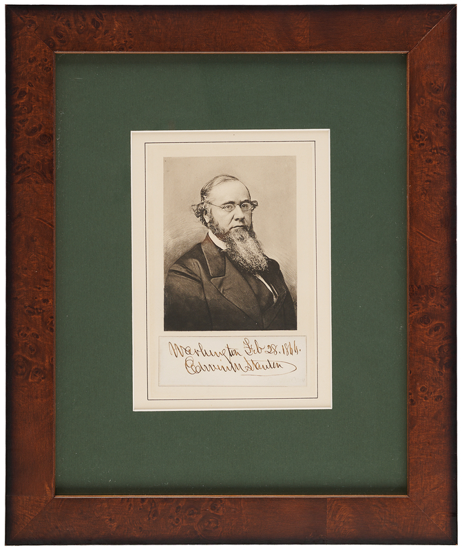 Lot 294 Edwin M. Stanton Civil War-Dated Signature
