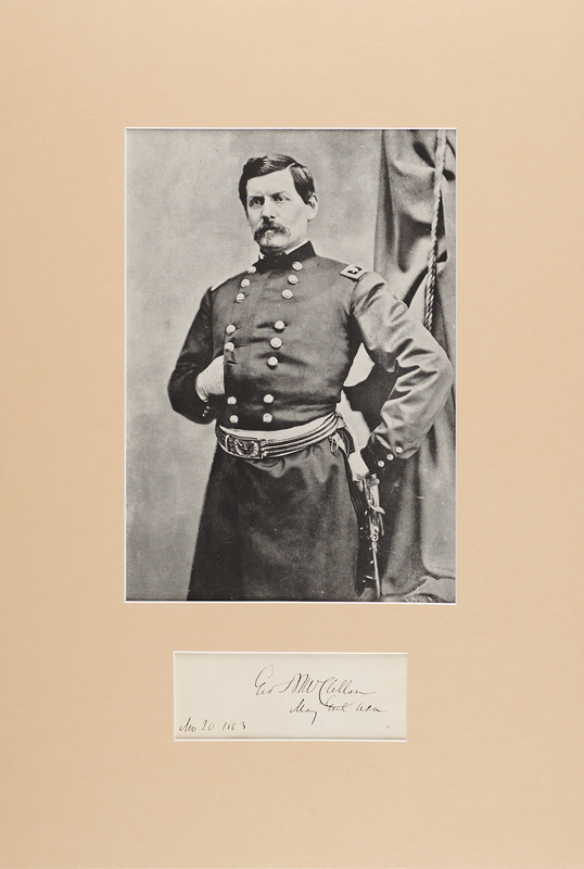 Lot 378 George B. McClellan Civil War-Dated Signature