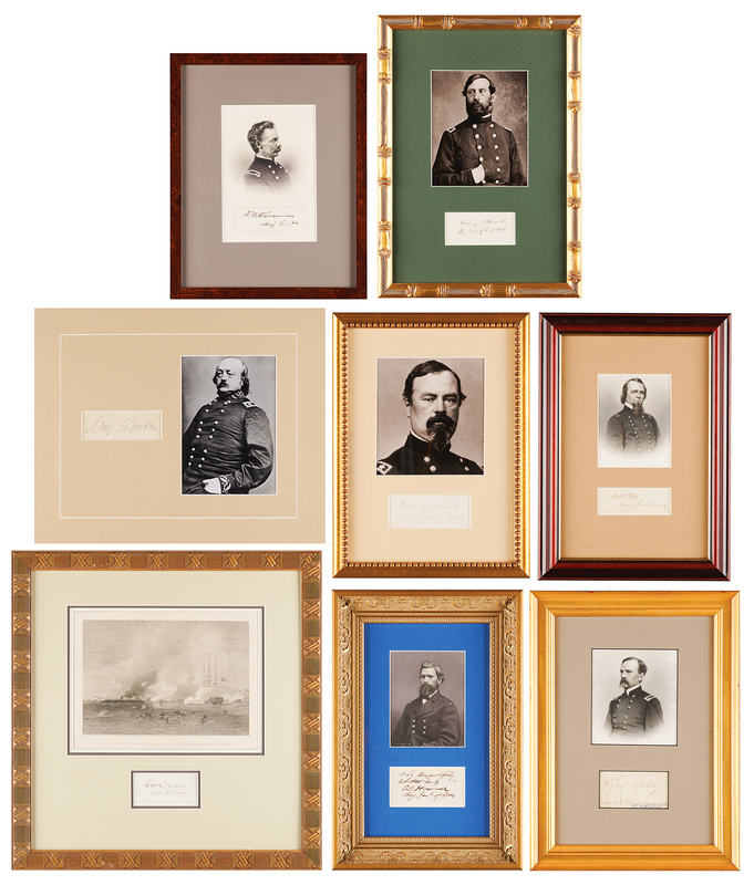 Lot 394 Union Officers (8) Signatures, with Slocum, McDowell, and Sickles