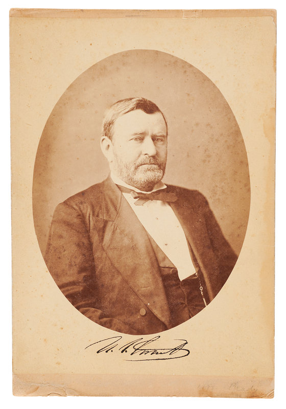 Lot 19 U. S. Grant Signed Photograph - Oversized Mounted Albumen Portrait