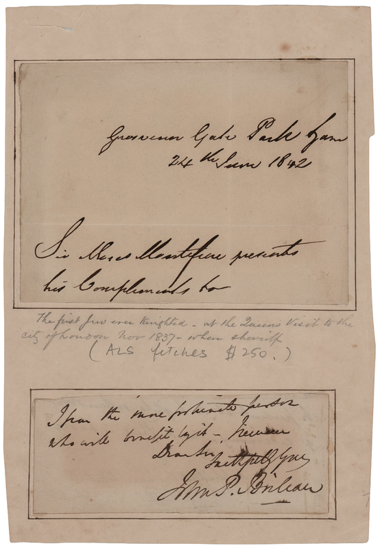 Lot 275 Moses Montefiore Signature