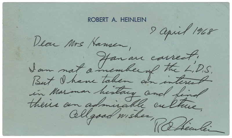 Lot 499 Robert A. Heinlein Autograph Letter Signed