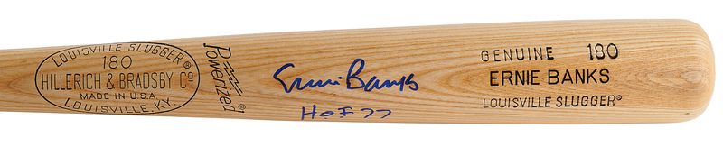 Lot 732 Ernie Banks Signed Baseball Bat
