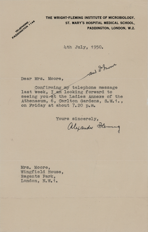Lot 244 Alexander Fleming Typed Letter Signed