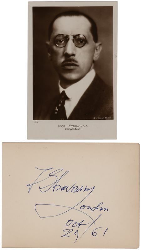 Lot 540 Igor Stravinsky Signature