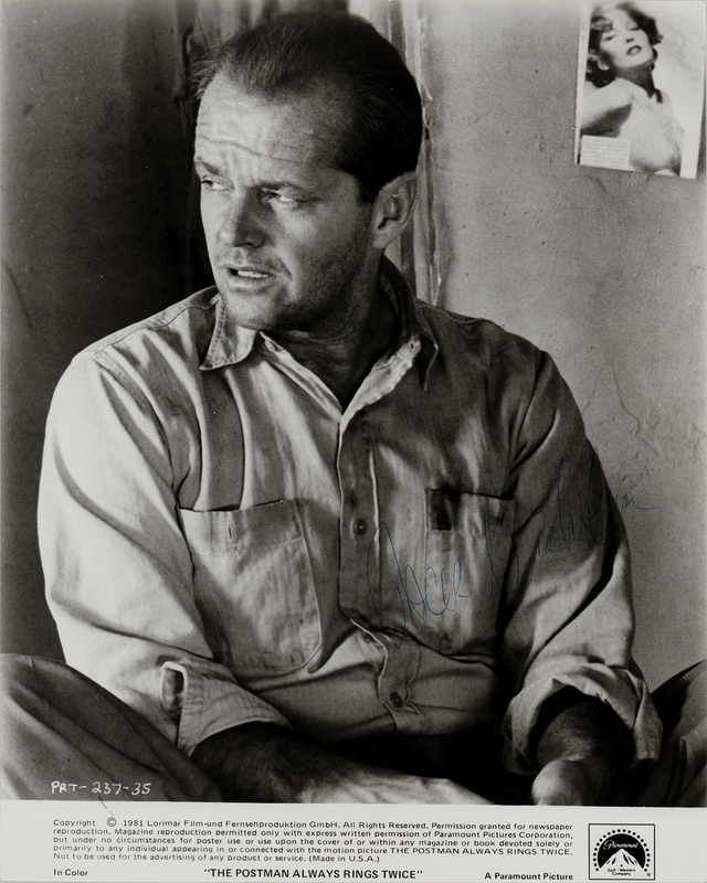 Lot 706 Jack Nicholson Signed Photograph