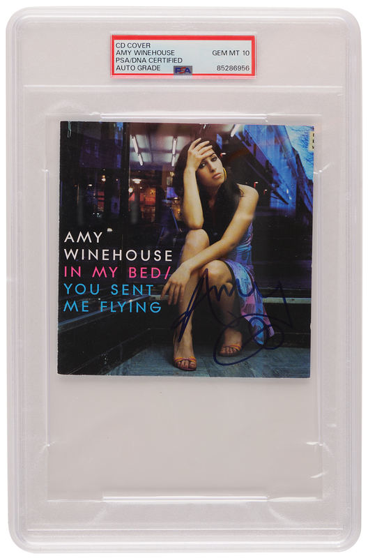 Lot 626 Amy Winehouse Signed CD Booklet - 'In My Bed / You Sent Me Flying' - PSA GEM MINT 10
