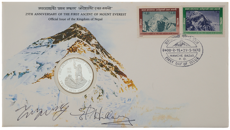 Lot 252 Edmund Hillary and Tenzing Norgay Signed Commemorative Cover