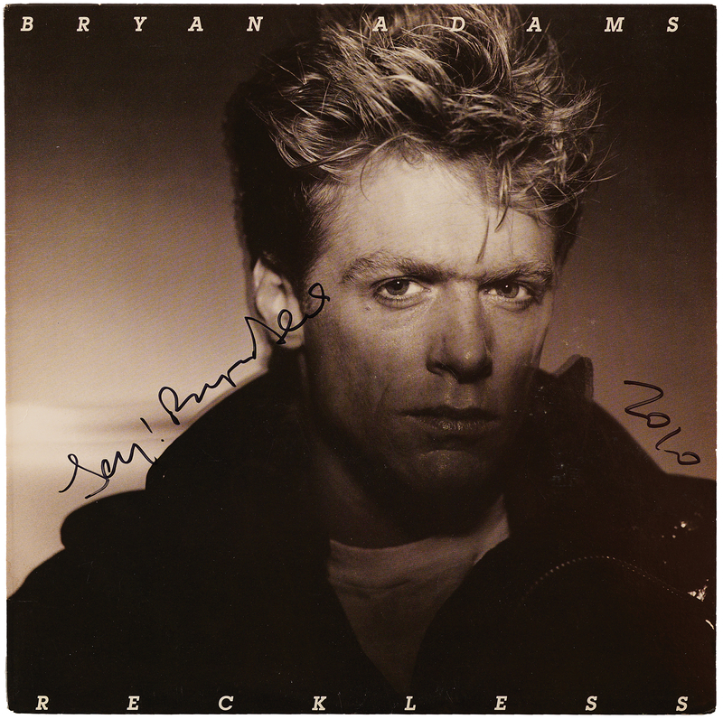 Lot 551 Bryan Adams Signed Album - Reckless