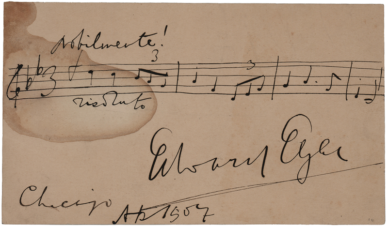 Lot 514 Edward Elgar Autograph Musical Quotation Signed