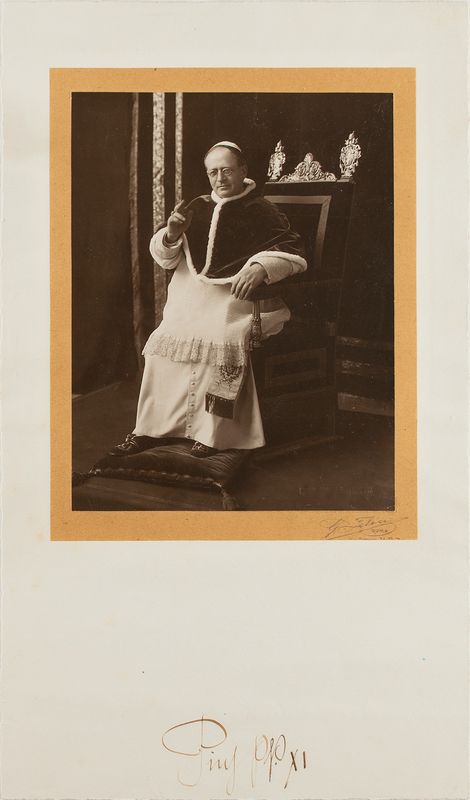 Lot 283 Pope Pius XI Oversized Signed Photograph
