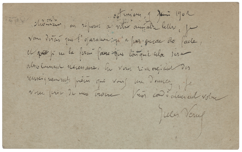 Lot 492 Jules Verne Autograph Letter Signed