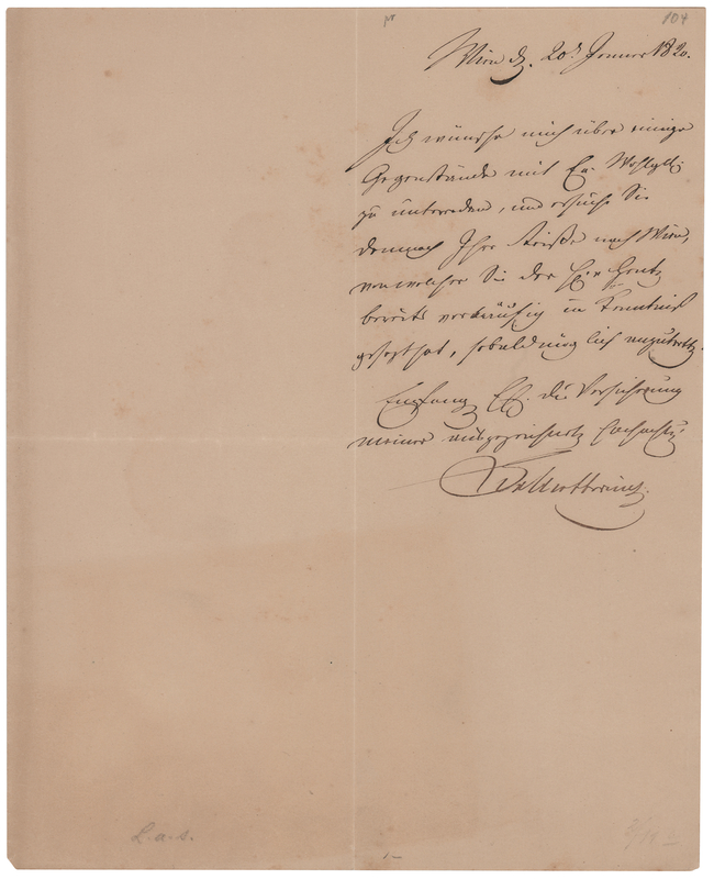 Lot 273 Klemens von Metternich Autograph Letter Signed
