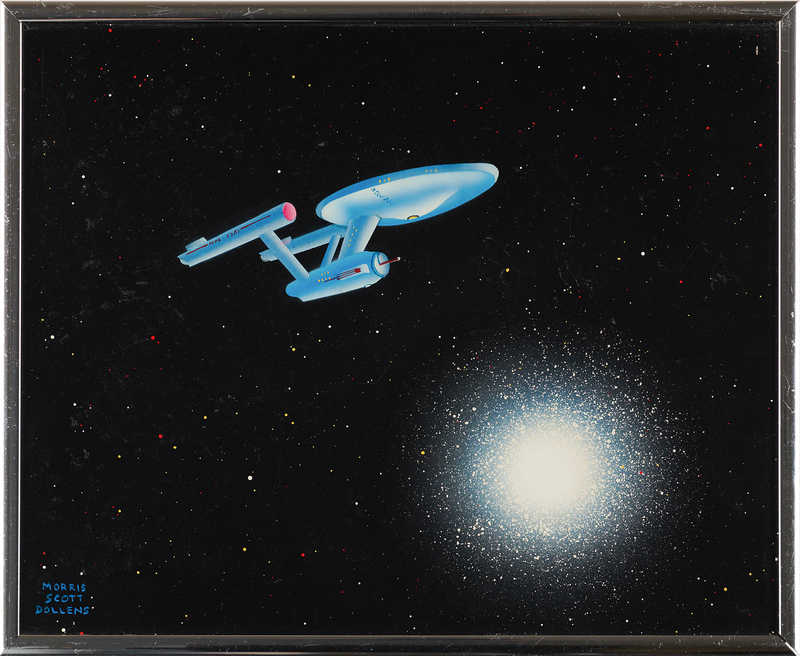 Lot 714 Star Trek Original USS Enterprise Artwork by Morris Scott Dollens