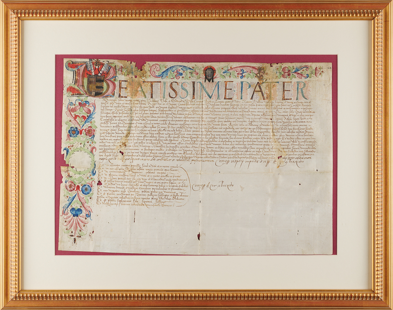 Lot 239 Catholic Church: Ecclesiastical Indulgence Signed by Cardinal Antonio Ciocchi del Monte