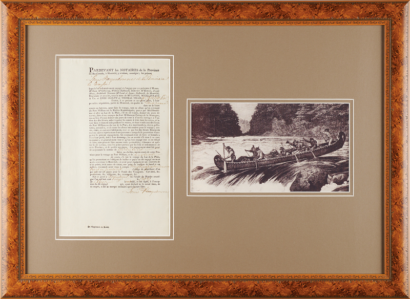 Lot 245 French-Canadian Fur Trading: Rare Contract for a 'Voyageur'