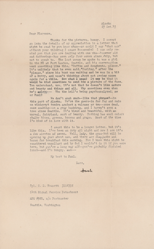 Lot 498 Dashiell Hammett Typed Letter Signed: 