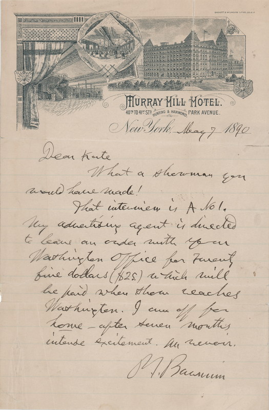 Lot 233 P. T. Barnum Autograph Letter Signed - “What a showman you would have made!