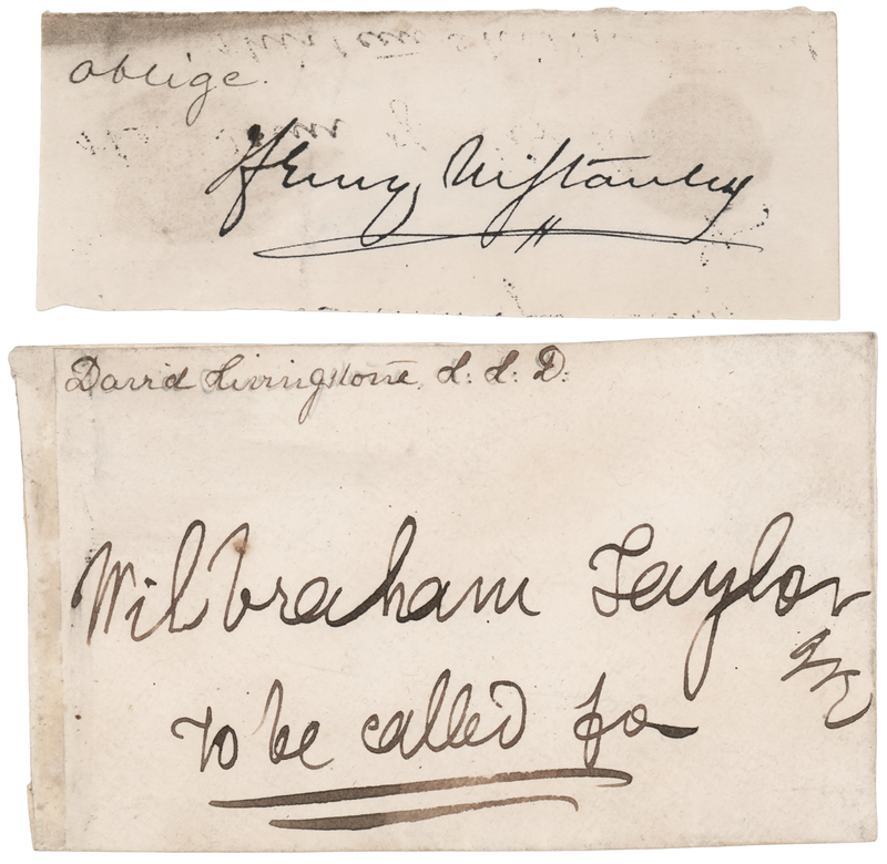 Lot 293 Henry Stanley and David Livingstone (2) Items - Signature and Hand-Addressed Envelope Panel
