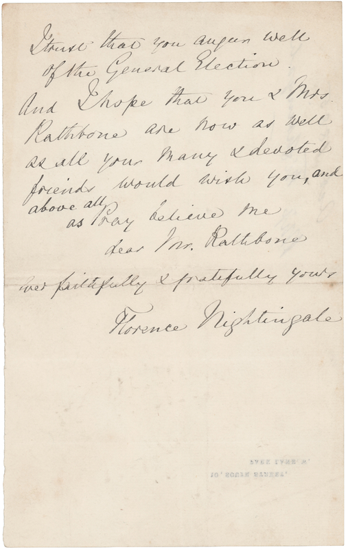 Lot 279 Florence Nightingale Autograph Letter Signed