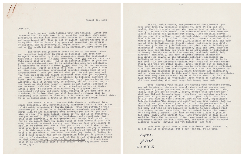 Lot 483 Philip K. Dick Typed Letter Signed on 