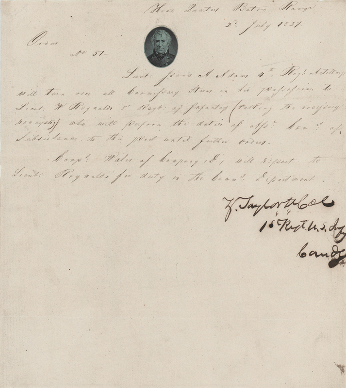 Lot 6 Zachary Taylor Letter Signed - 