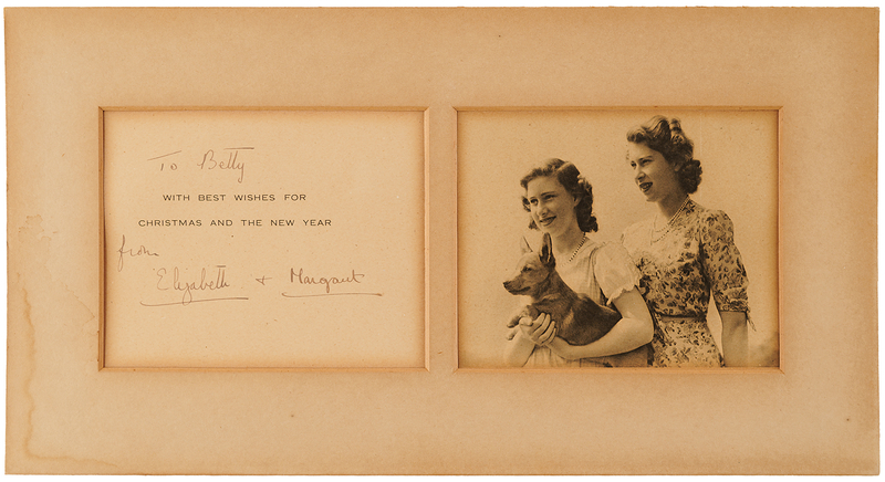 Lot 157 Queen Elizabeth II and Princess Margaret Signed Christmas Card