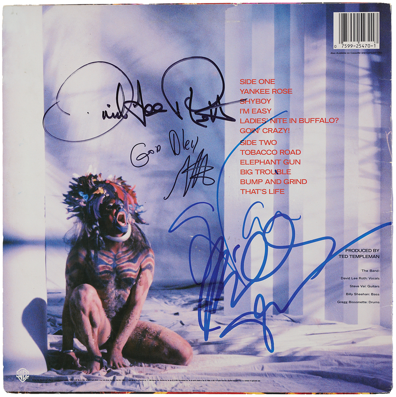 Lot 614 David Lee Roth and Band Signed Album - Eat 'Em and Smile