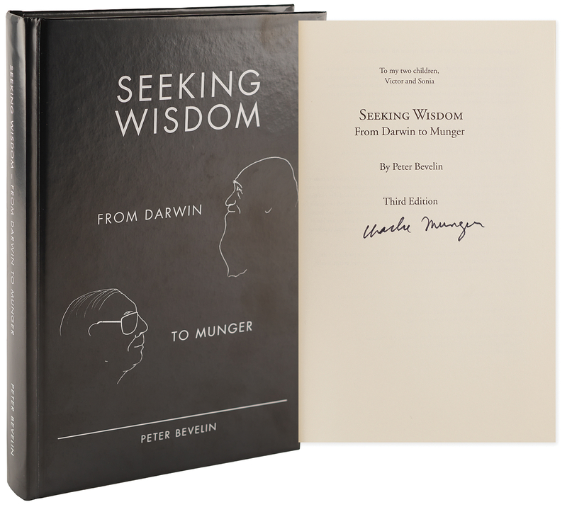 Lot 277 Charlie Munger Signed Book - Seeking Wisdom: From Darwin to Munger