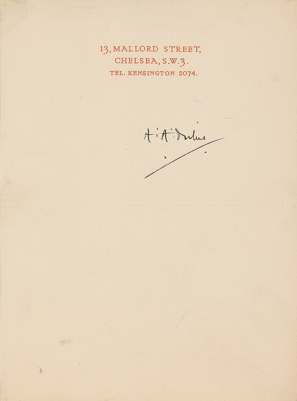 Lot 507 A. A. Milne Signature