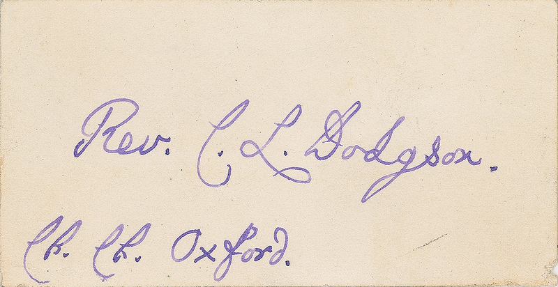 Lot 495 Charles L. Dodgson Signature