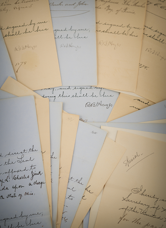 Lot 26 Rutherford B. Hayes Archive of (20) Documents Signed as President, with Warrants for Pardons, Treaties, and Diplomatic Correspondence