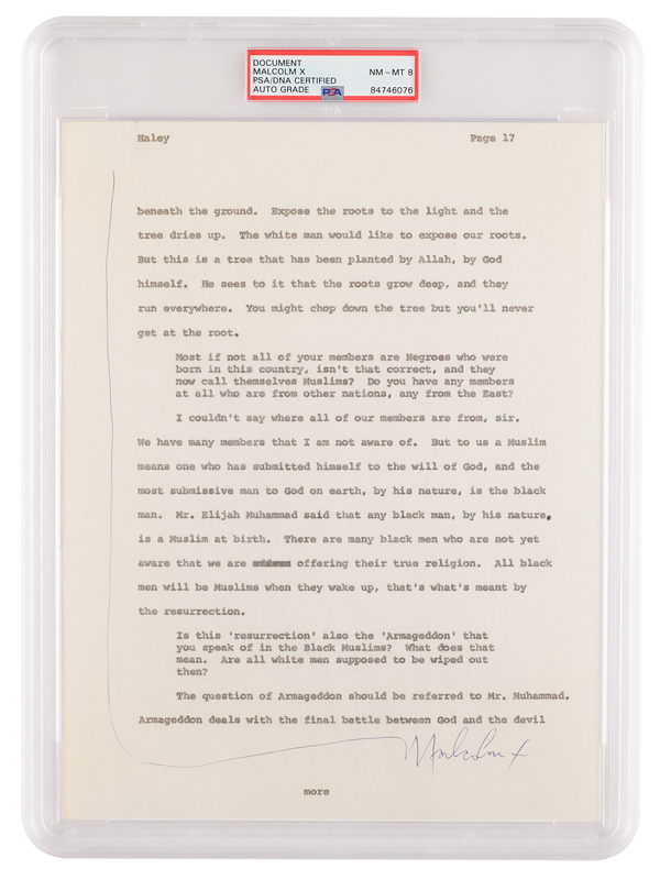 Lot 173 Malcolm X Signed Page for Alex Haley’s Playboy Interview - 