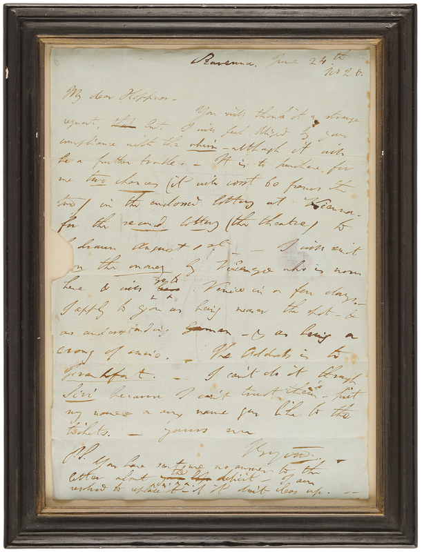 Lot 482 Lord Byron Autograph Letter Signed