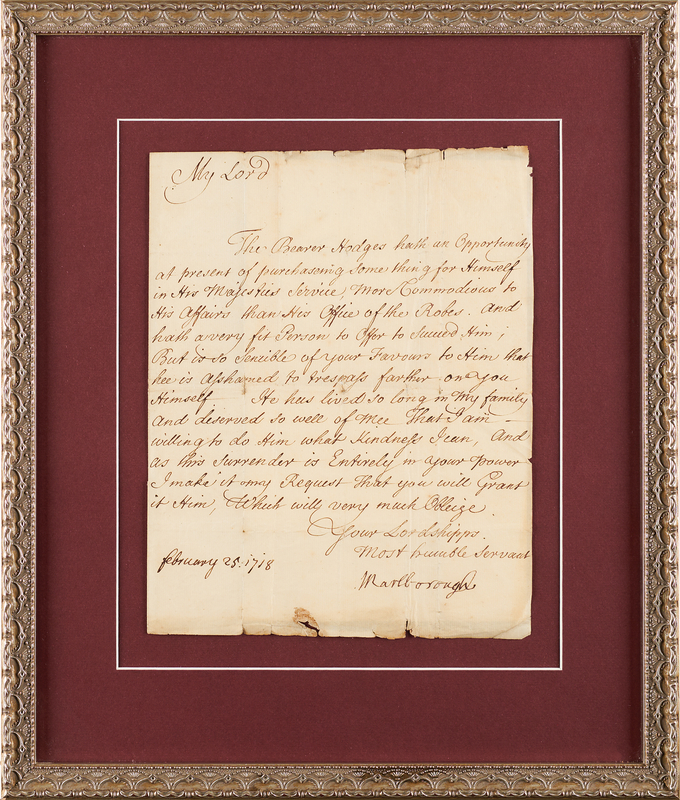 Lot 242 John Churchill, Duke of Marlborough Letter Signed