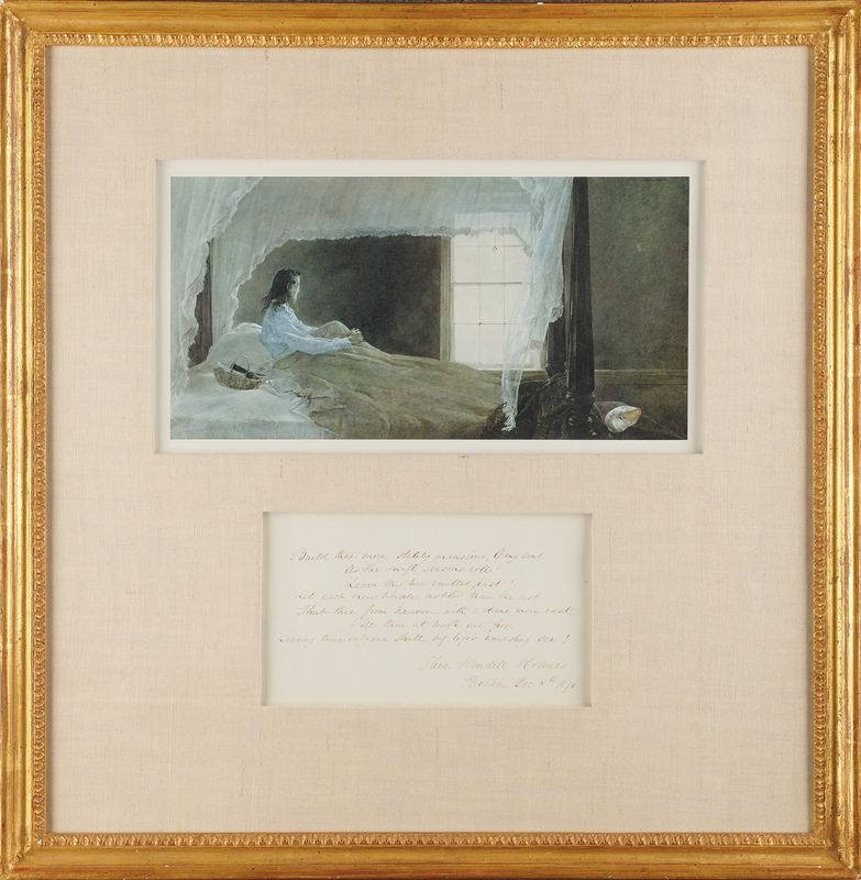 Lot 501 Oliver Wendell Holmes, Sr. Autograph Quotation Signed from 'The Chambered Nautilus'