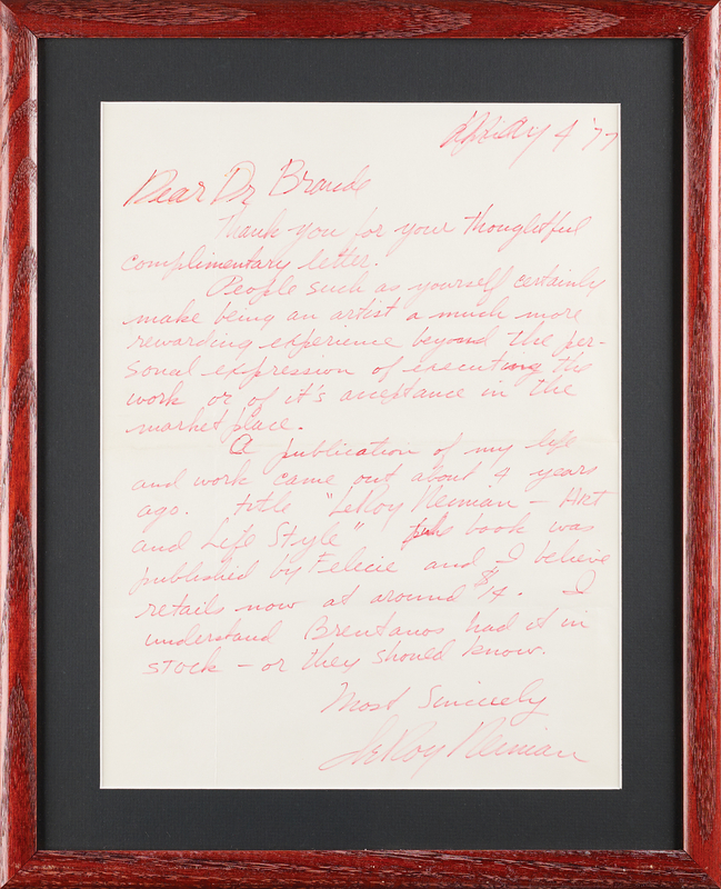 Lot 466 LeRoy Neiman Autograph Letter Signed