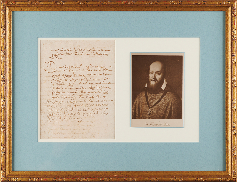 Lot 163 Francis de Sales Autograph Note Signed