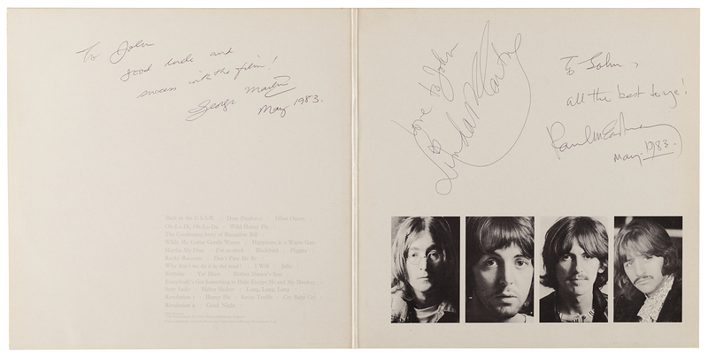 Lot 523 Paul and Linda McCartney, and George Martin Signed Beatles Album - The White Album
