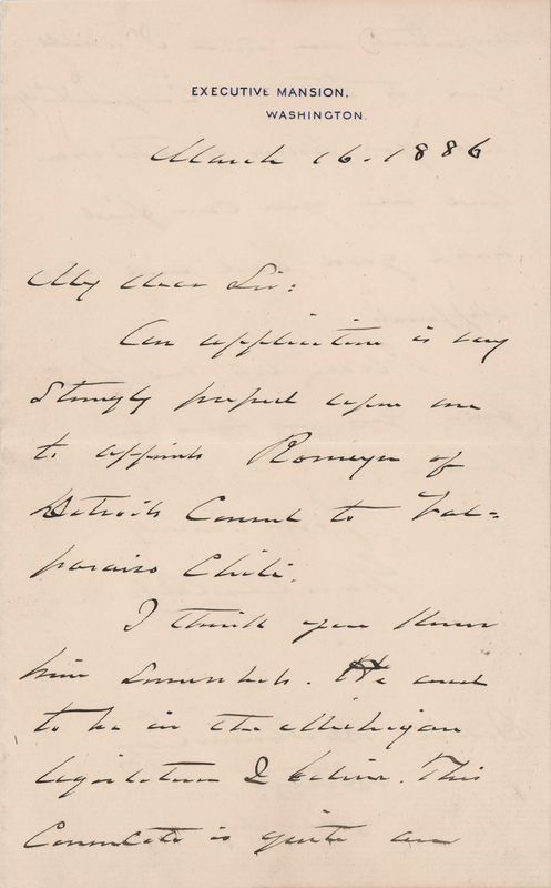 Lot 51 Grover Cleveland Autograph Letter Signed as President to His Future Postmaster General