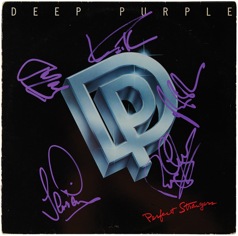 Lot 585 Deep Purple Signed Album - Perfect Strangers