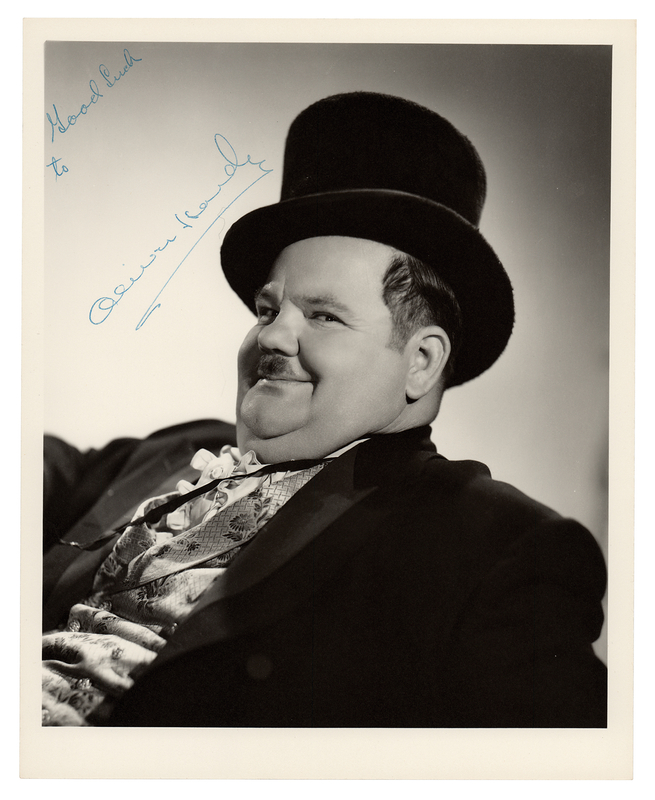 Lot 671 Oliver Hardy Signed Photograph