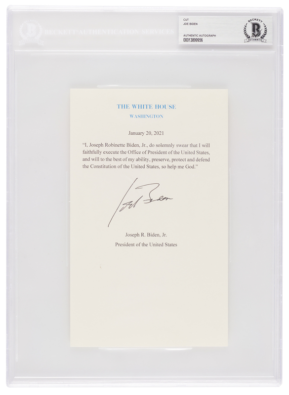 Lot 44 Joe Biden Signature on Mock Oath of Office