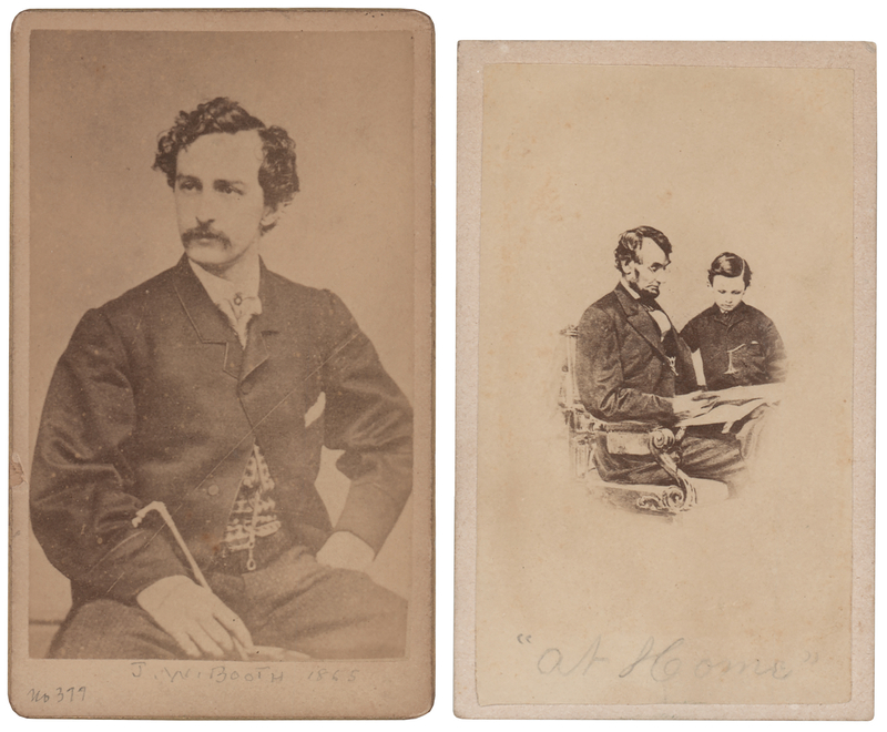 Lot 85 Abraham Lincoln and John Wilkes Booth (2) Original Carte-de-Visite Photographs