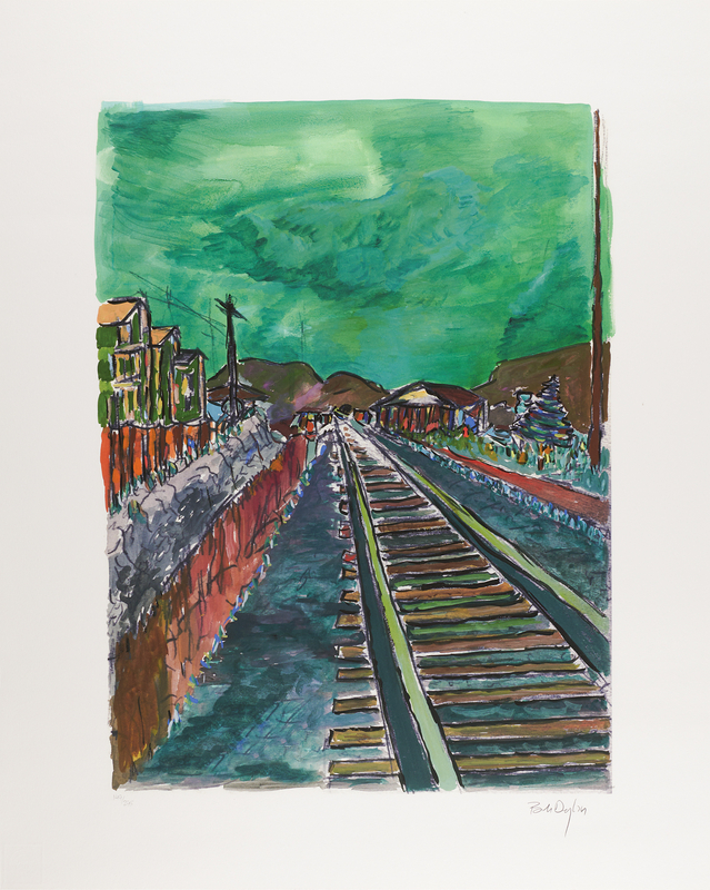 Lot 526 Bob Dylan Signed 'Train Tracks' Giclee Print (Ltd. Ed. #149/295) - Released in the Original 2008 'Drawn Blank' Series