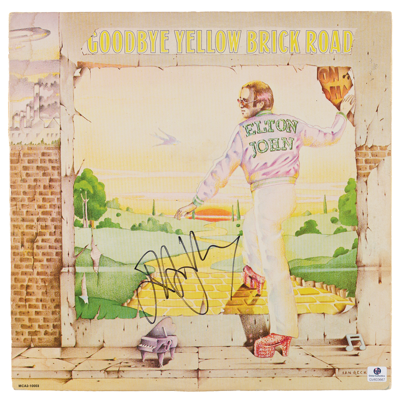 Lot 597 Elton John Signed Album - Goodbye Yellow Brick Road