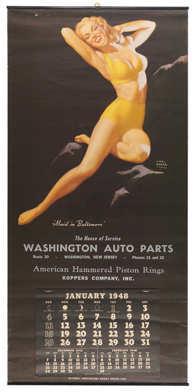 Lot 704 Marilyn Monroe 1948 Earl Moran Calendar by Brown & Bigelow (16˝ x 33.5˝)
