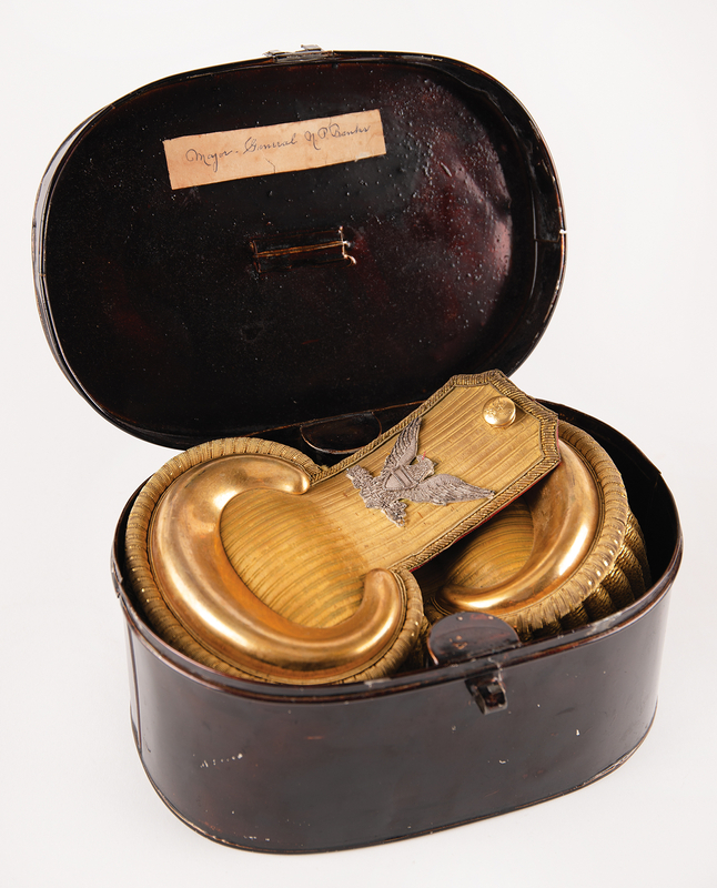 Lot 425 Civil War-Era US Army Artillery Colonel's Dress Epaulettes with Storage Tin Identified to Maj. Gen. Nathaniel P. Banks