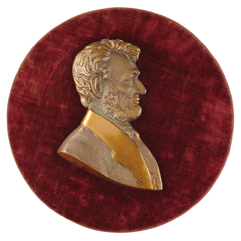 Lot 410 Abraham Lincoln Brass Portrait Plaque